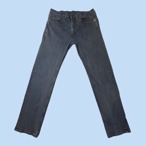 Levi's 505 Jeans Mens 34x34 (33x31) Black Regular Fit Straight Leg Stretch Denim